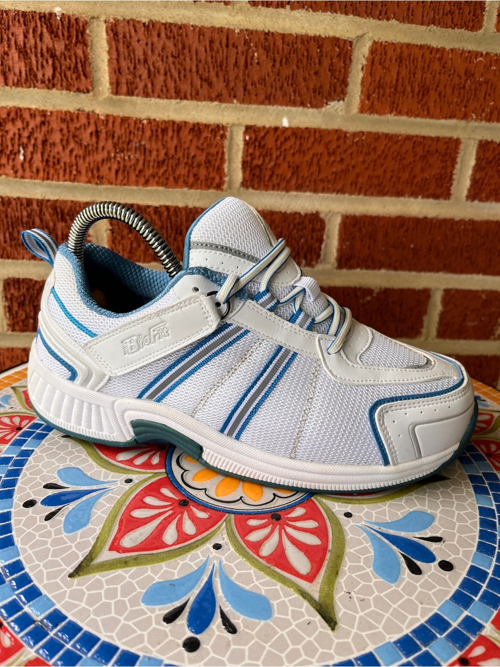 Orthofeet Tahoe BioFit Womens 6.5 4E XX-Wide White Blue Sneakers Orthopedic